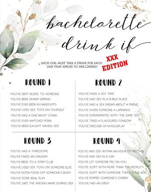 Drinking Sex Games Porn - 15 Identical Drink If XXX Sexy Edition Hen Party Game Cards | eBay