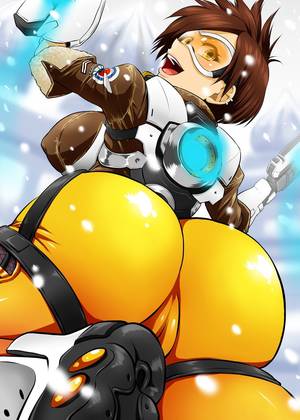 big ass black anime - absurdres ass bodysuit breasts brown hair cameltoe dual wielding ear  piercing earrings from behind gloves goggles gun handgun henriiku (ahemaru)  highres ...
