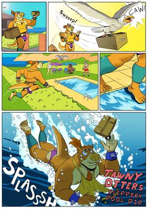 Furry Pool Porn - Tawny Otter's Slippery Pool Dip comic porn | HD Porn Comics