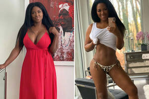 ebony model nude kenya moore - RHOA star Kenya Moore proudly shows off new body after she gained 25 pounds  in quarantine | The US Sun