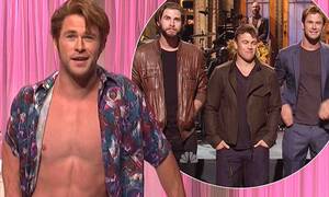 Liam Hemsworth Sex Porn - Chris Hemsworth in porn star skit on SNL after brothers Liam and Luke's  appearance | Daily Mail Online