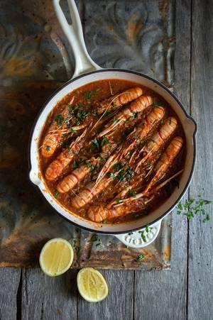 Croatian Cuisine - Å kampi na buzaru - Croatian stewed scampi