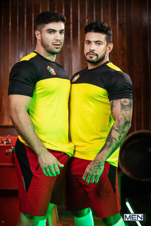 Latino Male Porn Star Tattoo - Gay Porn Stars Daniel Montoya And Alejo Ospina Make Men.com Debuts (With A  Cameo From Ariana Grande) | STR8UPGAYPORN