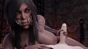 Mileena Porn Bites Dick Off - Monster slut sucks big dicks! Mileena Mortal Kombat Cartoon compilation