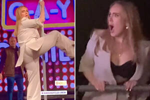 Adele Porn - Adele shocks fans by pole dancing after talk show appearance