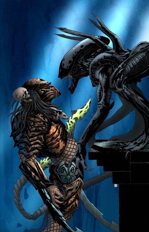 Alien Vs Predator Xenomorph Porn - AVP - ALIEN vs PREDATOR - Art Print - Signed by Artist - Jason Flowers on