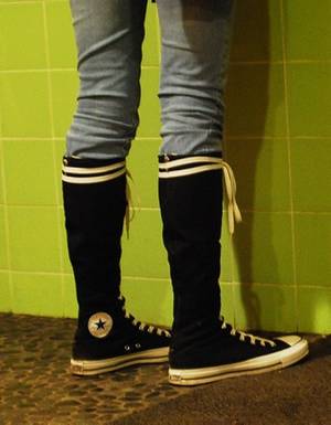 Converse Knee High Boots Porn - 2015 Punk knee high converse sneaker boots, converse knee high sneakers, converse  high top