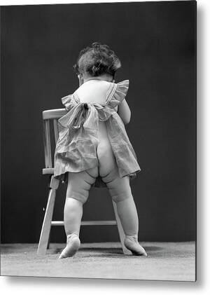1940s Nude Porn Girls - 1940s Back End View Of Nude Girl Baby Metal Print by Vintage Images - Fine  Art America