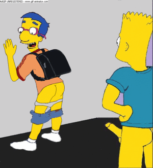 Bart Simpson Gay Porn - Rule 34 - 2boys against wall backpack bart simpson blonde hair blue hair  bottomless erection gay glasses hands on hips human imminent anal imminent  penetration imminent sex inviting to sex male male