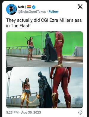 Iron Man Porn Butt - DCU Allegedly Spent a Lot of Money to Enhance Ezra Miller's Butt in Flash  Suit With CGI : r/DC_Cinematic