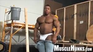 Big Black Muscular Gay Porn - Straight Black / Muscle / Cum : Big Power Drill - ThisVid.com
