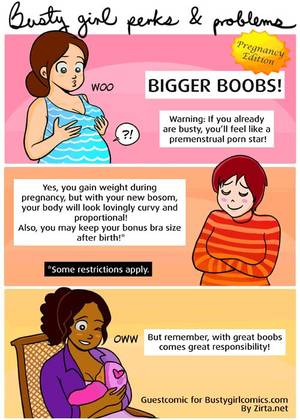 cartoon busty boobs - Busty Girl Perks and Problems : Pregnancy.