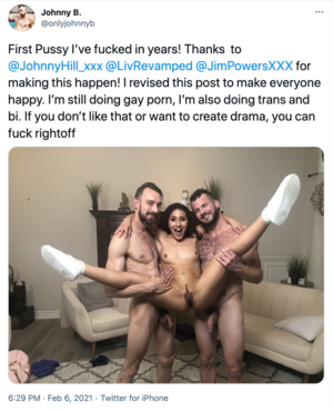 Bi Porn Stars - Gay Porn Star Johnny B. Set To Make Bisexual Porn Debut: â€œFirst Pussy I've  Fucked In Years!â€ | STR8UPGAYPORN