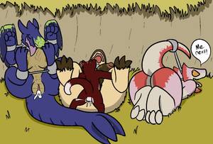 Monster Hunter Porn - e621 anthro balls bdsm big_breasts big_butt bondage bound brachydios  breasts butt capcom cat cum cum_inside dialogue