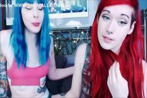 blue hair tranny on girl - Blue Hair Emo tranny plowing Her lesbo friend On cam at ShemaleTube.TV