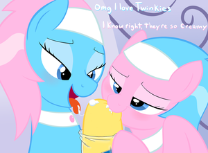 Mlp Aloe And Lotus Porn - 339079 - aloe, artist:acstlu, blushing, dialogue, eating, food, foodplay,  innuendo, lotus blossom, not porn, questionable, spa twins, twinkies, twins  - Twibooru