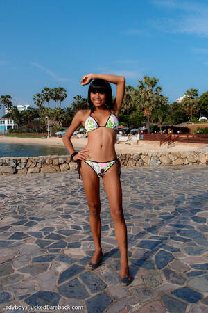 asian ladyboy bikini beach - Beach and bare cock for sweaty bikini ladyboy Noon