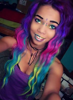 Colored Hair Girl Porn - hair, hair color, rainbow hair, rainbow, multi-colored hair