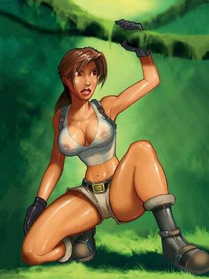 cartoon lara croft nude - Lara see through top