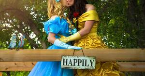 Disney Princess Belle Lesbian - Same-sex couple celebrate their modern-day fairytale by dressing up as Disney  princesses | The Independent | The Independent