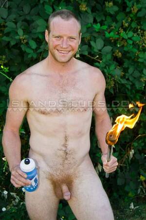 College Ginger Porn - Horny ripped ginger American college soccer goalie Russ strips naked  outdoors stroking his huge thick cock â€“ Gay Porn Review