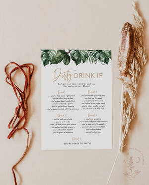 Bachelorette Sex Toys - Tropical Bachelorette Drinking Game | Drink If Game â€“ Wild Bloom Design  Studio