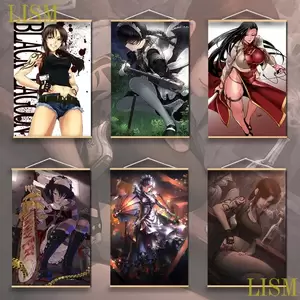 Black Lagoon Shenhua Porn - Black Lagoon Revy Shenhua Sawyer Anime Poster manga picture solid wood  hanging scroll with canvas painting - AliExpress