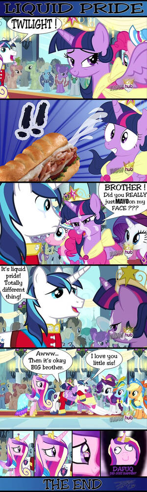 Mlp Shining Armor Porn Comics - #259370 - alicorn, artist:darkkoushirou, clothes, comic, coronation dress,  dress, edit, female, food, liquid pride, mare, mayonnaise, not porn, pony,  ...