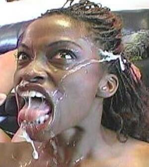 ebony pornstar monique facial - Monique Bukkake | Saddle Girls