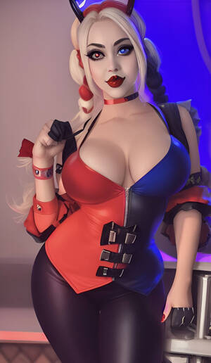 Harley Big Tits - Busty Hentai - ai generated big breasts breasts breasts harley quinn  looking at viewer - Hentai Pictures