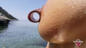 nipples on the beach - nippleringlover nude beach tunnels in pierced nipples stretching pierced  pussy wide open for peeing - Free Porn Videos - YouPorn