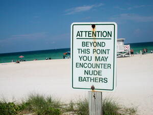 miami beach girls naked - File:Miami Beach nude bathers sign.jpg - Wikimedia Commons