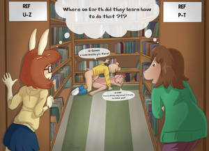 arthur cartoon naked sex - aardvark arthur_(series) arthur_reed bottomless breasts clothed clothing  dialogue eyewear female fern_walters group hair