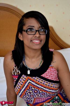 nerdy ebony shaved pussy - Nerdy Ebony Girl Diana Love Shows Shaved Pussy & Hot Ass In First Porn  Strip - FAPCAT