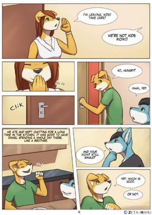 Anthro Furry Porn Comics - e621 2014 anthro black_hair black_nose black_shirt bracelet brown_eyes  canine clothing comic daniel_segja dialogue dog door eating