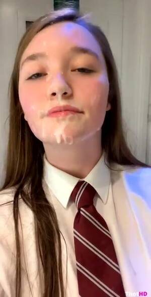 High School Facial Porn - Cute school girl huge facial