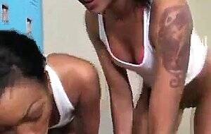 black girls locker room threesome - Hot black girls in locker room threesome - SEXTVX.COM
