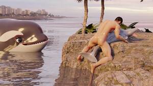 3d Dolphin Bestiality Porn - Man and dolphin