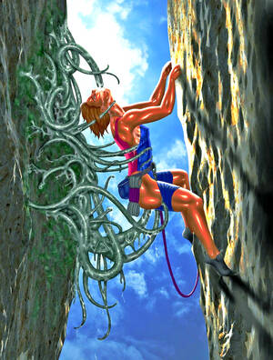 Hentai Tentacles Monster - Horny tentacle monster surprises a rock climbing chick | Elf raped by demons