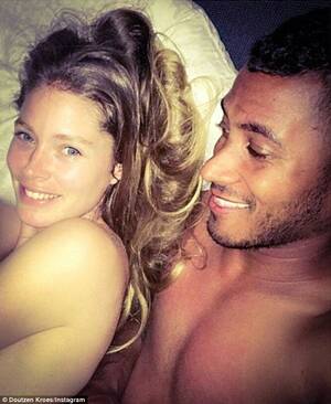 Doutzen Kroes Having Sex - Doutzen Kroes poses for topless selfie in bed with husband Sunnery James |  Daily Mail Online