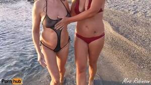 hot beach lesbian sex - Hot Girls having Lesbian Sex on Public Beach watch online