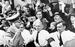 Nazi S&m Porn - An Associated Press photograph shows Adolf Hitler, German Reichsfuehrer,  acknowledging the ecstatic cheers of