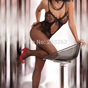 Bodystocking Lingerie Porn - Eros Wardrobe â€“ Fashion Sexy Lingerie Black Suspenders Crotchless  Bodystocking Bodysuit Sex, Porn #2320Addison