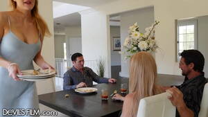 married swingers - DEVILSFILM - Two Married Swingers Couples Fuck Together After A Sweet Diner  - XVIDEOS.COM