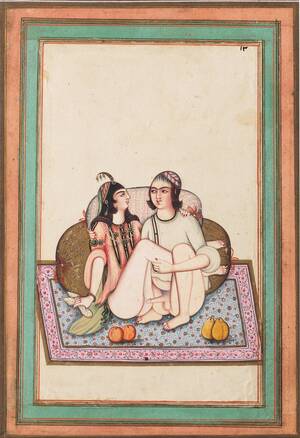 Medieval Porn Paintings - Persian School, 19th Century | Five erotic paintings, one inscribed by  Muhammad 'Ali Qajar Persia | MutualArt
