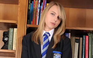 Facial Schoolgirl Uniform Porn - HD wallpaper: Chloe Toy, blonde, women, school uniform, face, tie, women  indoors | Wallpaper Flare