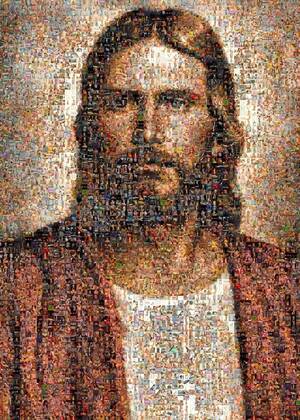 Mosaic Porn - I may go to hell. Jesus mosaic from porn images. : r/nsfw