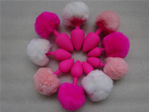 Anal Sex Toys Tails - 3PCS S+M+L Silicone Anal Sex Toys with Rabbit Tail Small Middle Large