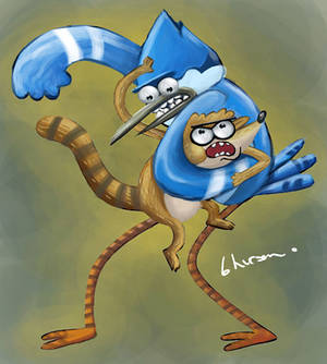 Adventure Time Regular Show - Mordecai and Rigby - Regular Show