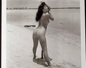 Betty Monroe Fetish Porn - BETTIE PAGE Nude Pin-up Poster Topless Beach Photo! Rare Mounted 8.5\